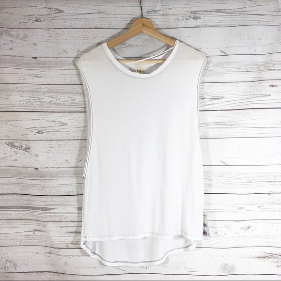 Free People The It Muscle White Sleeveless Tank Top Sz XS - Picture 9 of 14